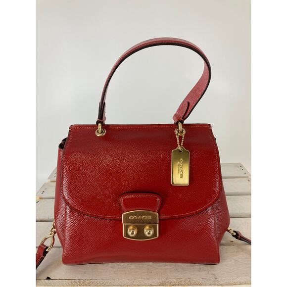 COACH F37833 SMALL RED PATTON LEATHER CROSSBODY BAG - Picture 1 of 16